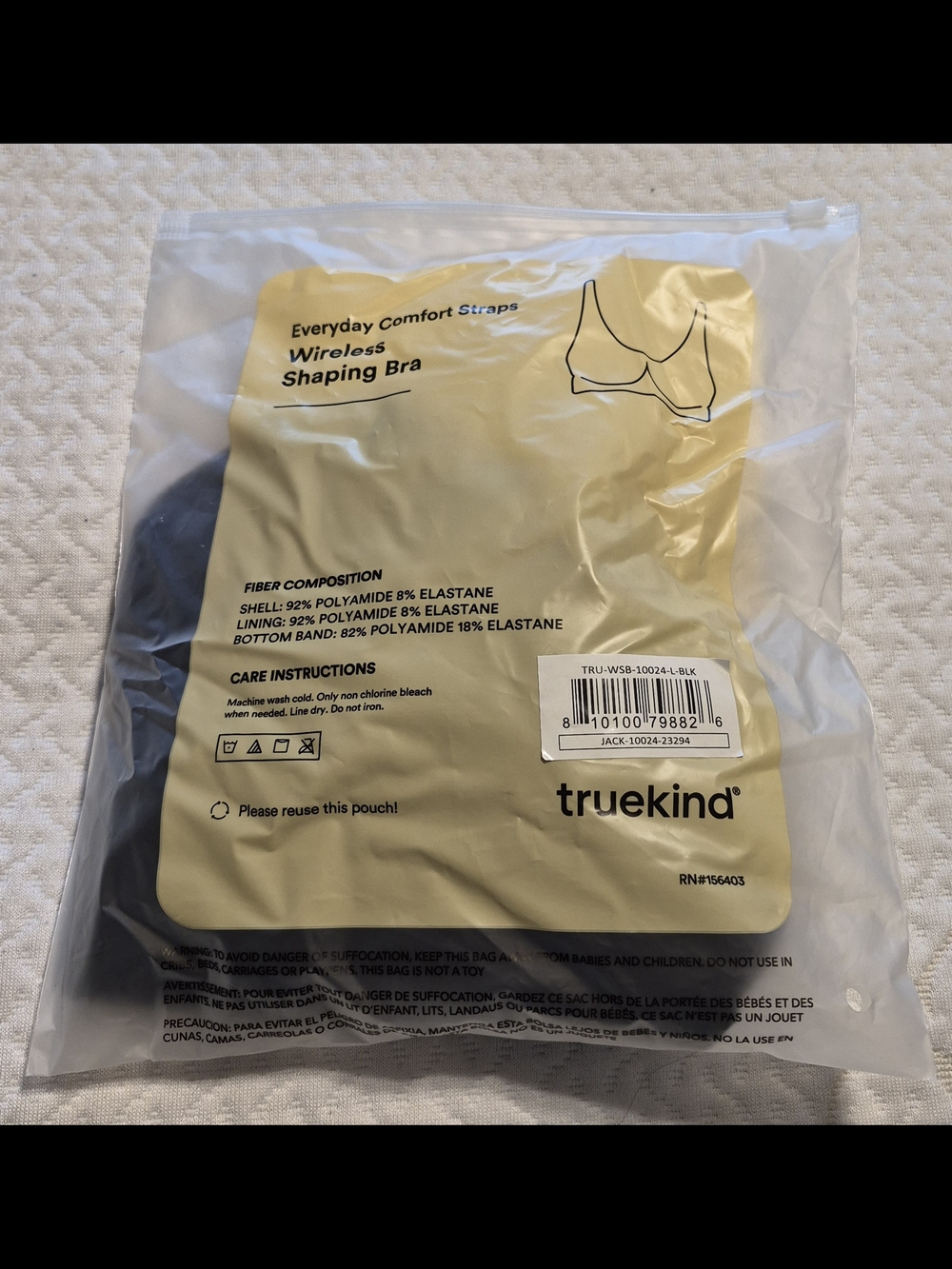 Truekind Everyday Comfort Wireless Shaping Bra - Black - Picture 6 of 7
